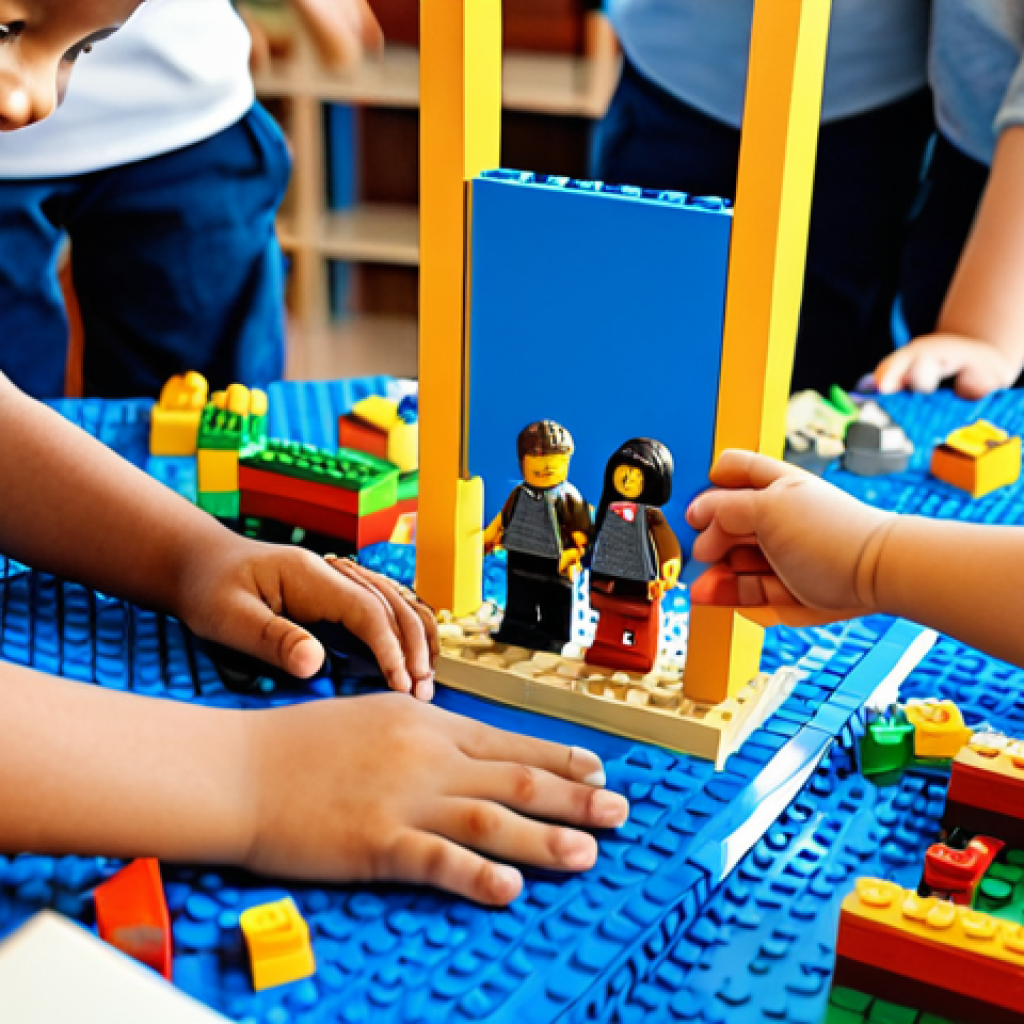 LEGO Storytelling**
"A diverse group of children, fully clothed in modest, colourful clothing, are collaboratively building a vibrant LEGO cityscape. The scene takes place in a well-lit, family-friendly community center. The focus is on the joy of creation and teamwork. Safe for work, appropriate content, professional, perfect anatomy, correct proportions, natural pose, well-formed hands, proper finger count, natural body proportions, high-quality rendering."
**