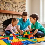 Home 20 레고의 교육적 가치를 높이는 법 - **Prompt 1: Imaginative Family Castle Building**
A vibrant, wide-angle shot of a diverse family ...