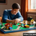 Home 21 레고 조립의 스트레스 해소 효과 - **Prompt:** A serene, cozy indoor scene bathed in warm, soft afternoon light. An adult, male or fema...